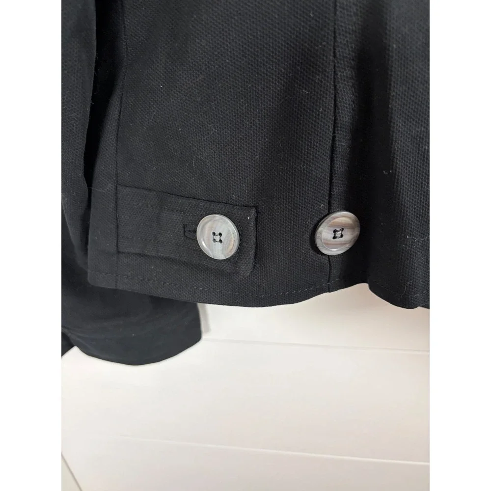 Talbots Jacket‎ Cotton Twill Black Buttons Tailored Women 10P Petite Preppy EUC